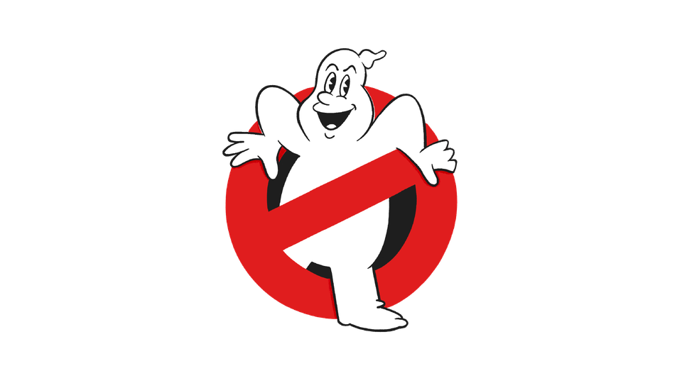 The GhostSmasher logo based on the Ghostbusters II logo. Stylized to have a classic animation look. 